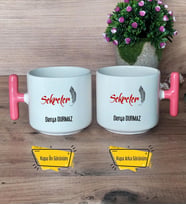 Kişiye Özel Sekreter Kupa Bardak T Pembe Kulplu Sekretere Hediye