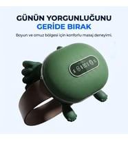 LCD Ekranlı 3D El Yoğurma Masaj Cihazı Şarjlı Boyun Omuz Sırt Yeşil Masaj Aleti
