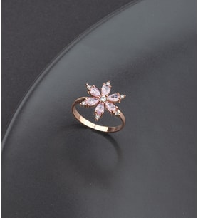 925 Ayar Gümüş Lotus Çiçeği Yüzüğü (Toz Pembesi)