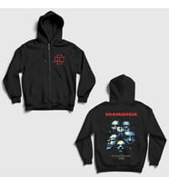 Presmono Unisex Siyah Movie V2 Rammstein Sırt Baskılı Fermuarlı Kapüşonlu Sweatshirt 517557tt