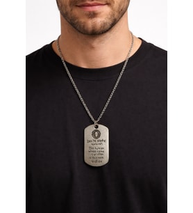 Death Note Yazılı Metal Plaka Kolye Gümüş Renk Unisex 60 cm Zincir