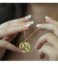 Kişiye Özel Koi Balığı Yin Yang Tasarım Kolye 925K Gümüş (Gold)