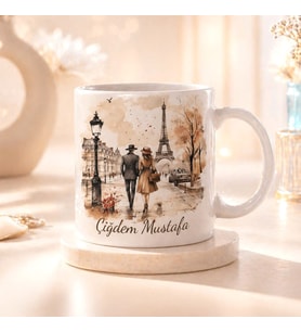 Kişiye Özel Paris Aşkı Kupa Bardak Romantik Hediye