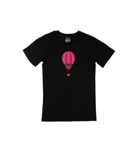Pembe Hava Balonu Siyah Tişört
