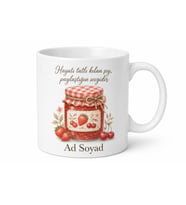 Reçel Kavanozu Temalı Baskılı Kupa Bardak Hediye Özel Tasarım Porselen Mug
