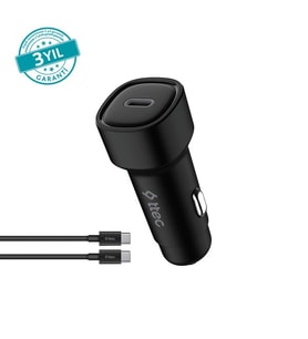 Ttec SmartCharger PD 30W Araç Hızlı Şarj Aleti USB-C - USB-C 3A Kablo - 2CKP01CS
