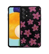 Galaxy A32 4G Kılıf Simli Desenli Parlak Zore Popy Kılıf Çiçek
