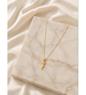 Kişiye Özel 925 Ayar Gümüş Minimalist Havuç Kolye (Gold)