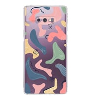 Samsung Galaxy Note 9 Uyumlu Kamera Korumalı Kapak Abstract Tasarımlı  Şeffaf  Kılıf