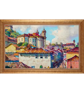 Çerçeveli Paspartulu Manzara Tablo bm1409 (Gold)