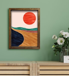 BK Gift Otel Odası Konseptli Doğal Masif Ahşap Çerçeveli Tablo 30x40cm-3