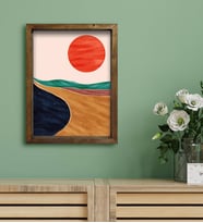 BK Gift Otel Odası Konseptli Doğal Masif Ahşap Çerçeveli Tablo 30x40cm-3