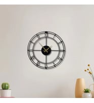 Metal Duvar Saati Minimalist Dekoratif Saat (Siyah)