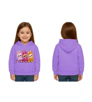 Unisex Baskılı Çocuk Swaetshirt Labubu Baskılı Kapüşonlu 3 İplik Şardonlu (Lila)