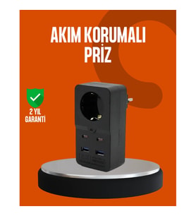 Mey İthalat® Akım Korumalı Priz 4 USB Type C Destekli Yüksek Isı Dayanımlı