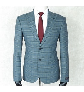 JAN CARLUCCİ Erkek Slim Fit Sivri Yaka Yeşil Drop 6 Ceket