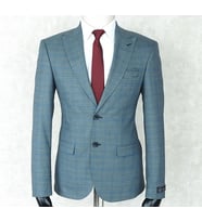 JAN CARLUCCİ Erkek Slim Fit Sivri Yaka Yeşil Drop 6 Ceket