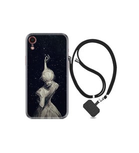 Apple Iphone Xr Kılıf Desenli Silikon Boyun Askılı Star Woman 1332