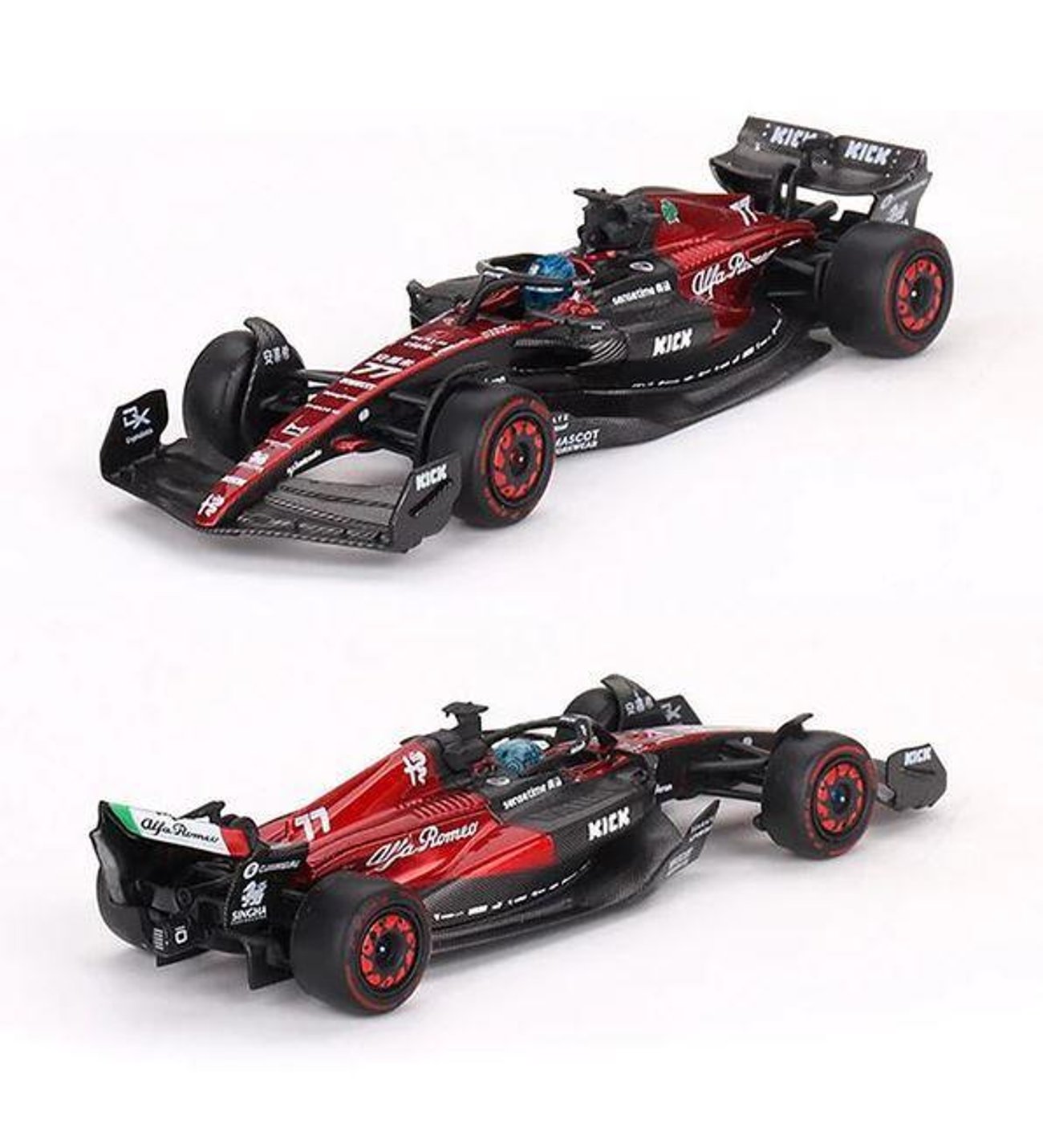 Mini GT 729 Alfa Romeo F1 Team KICK C43 #77 Valtteri Bottas 2023