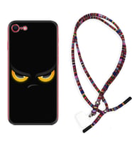 Apple iPhone 5 6 7 8 Plus Se XR Kılıf Boyun Asklı Rasta Silikon Black Eyes 1644