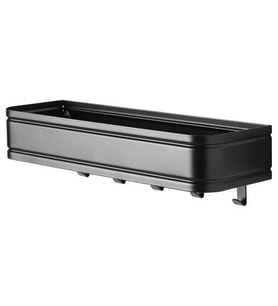 Galvanizli Çelik Askılıklı Duvar Rafı MeridyenDukkan 40x12,5 cm Siyah Renk Pratik Duvar Raf