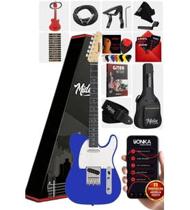 Midex TLX-50BL Tele Kasa Maple Klavye 2 Single-Coil Manyetik Elektro Gitar