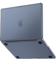 MacBook Air【M5/M4/M3/M2】13.6 inç ile Uyumlu Mat Kılıf Köşe Korumalı ve Şeffaf Çizgi Detaylı Tasarım 2026/2025/2024/2023/2022 A3449 - A3240 - A3113 - A2681 (Mavi Şeffaf)