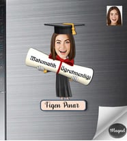 Kişiye Özel Mezuniyet Kadın Ahşap Magnet -2