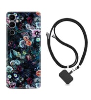 Tecno Pova 4 Kılıf Resimli Boyun Askılı İpli Desenli Silikon Great Flowers 1304