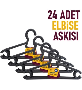24 'lü Plastik Elbise Askısı