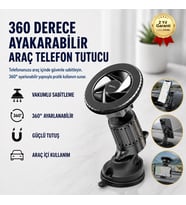 Araç Telefon Tutucu Vakumlu 360 Derece Ayarlanabilir Sabitlenebilir Telefon Aparatı