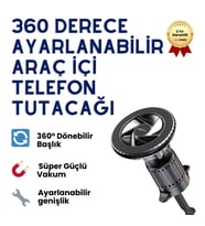 Araç Telefon Tutucu Vakumlu 360 Derece Ayarlanabilir Sabitlenebilir Telefon Aparatı