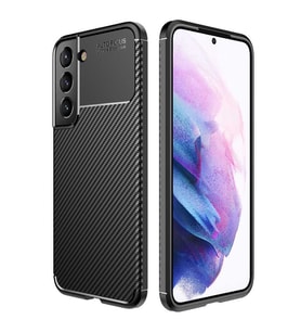 Galaxy S22 Plus Kılıf Zore Negro Karbon Tasarım Silikon Kılıf (Siyah)