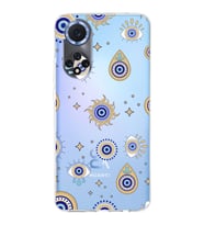 PrintiFy Huawei Nova 9 ile Uyumlu 1mm Slim Fit Nazar Boncuğu 5 Baskılı Şeffaf  Kılıf