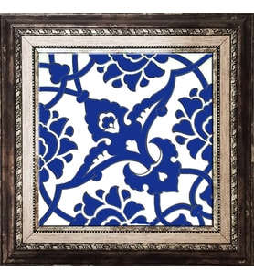 Armada Çini 20x20 Cm SP 83 Kobalt Beyaz İznik Rumi Desenli Çini Pano