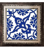 Armada Çini 20x20 Cm SP 83 Kobalt Beyaz İznik Rumi Desenli Çini Pano