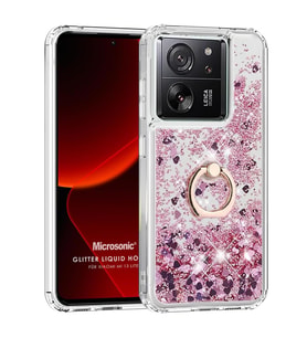 Microsonic Xiaomi Mi 13T Kılıf Glitter Liquid Holder Pembe (Pembe)