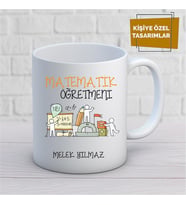 Kişiye Özel İsim Yazılabilir Matematik Öğretmeni Kupa Bardak