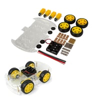 4WD Çok Amaçlı Mobil Robot Araba Platformu Kendin Yap Kiti Redüktörlü Motor ve Şase Seti Demonte(Montesiz)