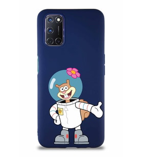 Oppo A72 Soft Premier Kapak Sandy Tasarımlı Silikon Kılıf - Lacivert (Şeffaf)