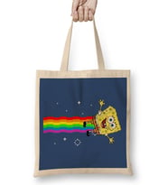 Spongebob Sqaurepants Nyan Cat Meme Bez Çanta Uzun Saplı