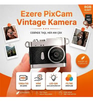 Ezere PixCam Vintage Taşınabilir Mini Dijital Kamera Selfie Video Vlog Kamerası M - HPSBYI9362-5