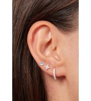 Elika Silver Kadın 925 Ayar Gümüş Üçlü Küpe Set