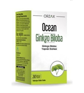 Orzax Ocean Ginkgo Biloba Takviye Edici Gıda 30 Bitkisel Kapsül
