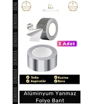 Suya Sıcaklığa Dayanıklı Tamir Soba Boru Yama Alüminyum Yanmaz Folyo Bant 45mm - 5mt - 3 Adet