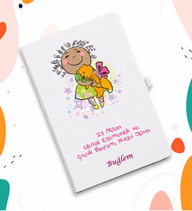 23 NİSAN TEMALI DERİ AJANDA DEFTER (Siyah)