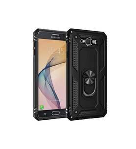 Newface Samsung Galaxy J7 Kılıf Sofya Yüzüklü Silikon Kapak - Siyah