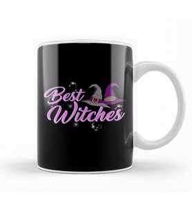 Best Witches Cute Halloween Witch Best Wishes Pun Kupa Bardak Porselen