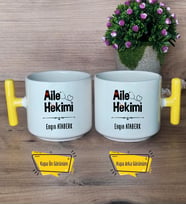 Aile Hekimi Kupa Bardak T Sarı Kulplu Doktora Tıp Bayramı Hediyesi