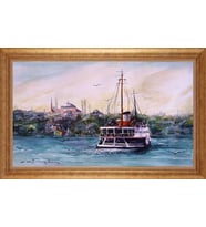 EV İŞYERİ OFİS İÇİN ALTIN ÇERÇEVELİ PASPARTULU TABLO VB766